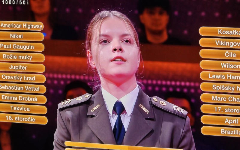 Úspech kadetky Akadémie ozbrojených síl v relácii Čo ja viem