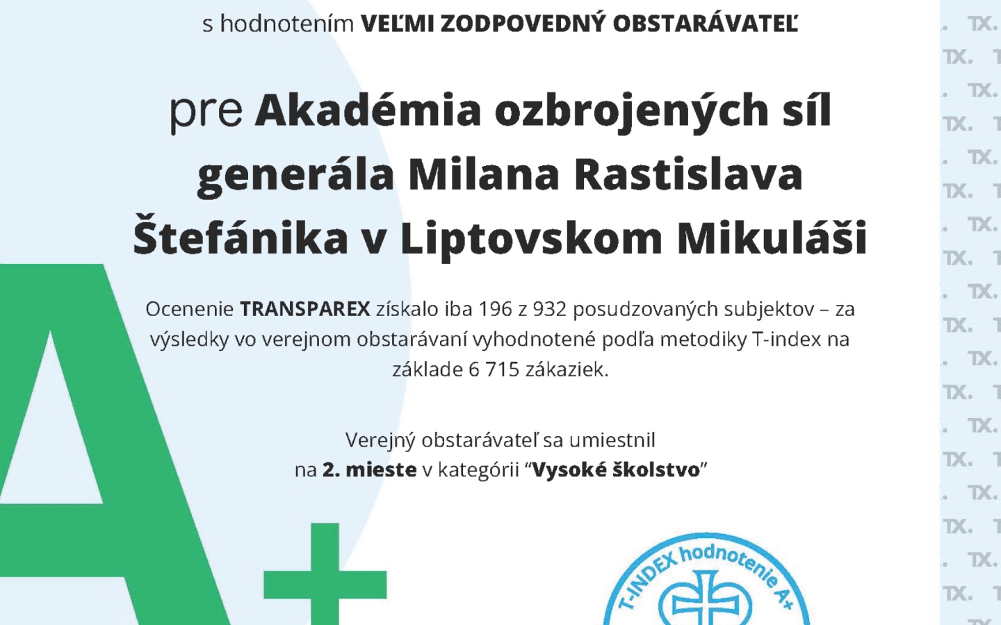 Získali sme ocenenie Zodpovedný obstarávateľ 2025