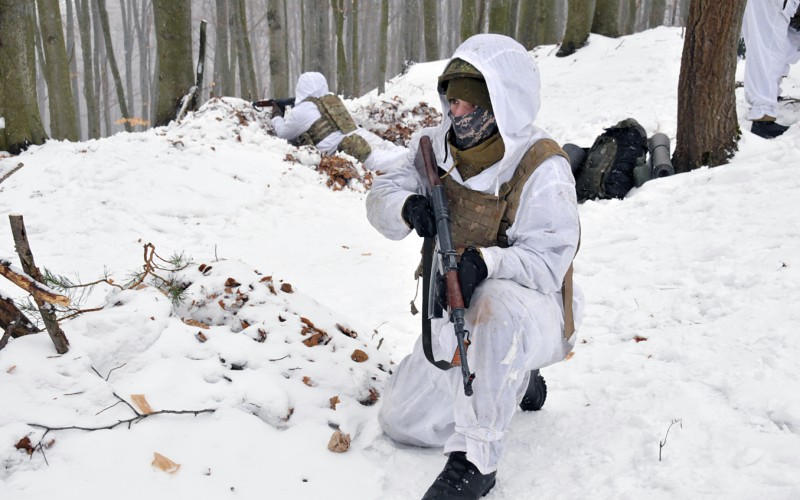 Field training of cadest at Military training area Kamenica nad Cirochou, February 15th 2022