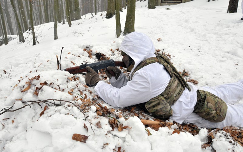 Field training of cadest at Military training area Kamenica nad Cirochou, February 15th 2022