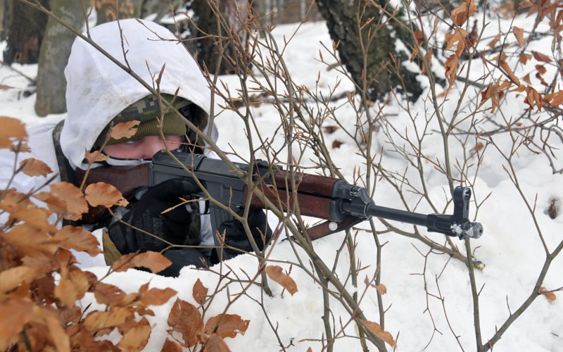 Field training of cadest at Military training area Kamenica nad Cirochou, February 15th 2022