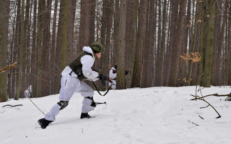 Field training of cadest at Military training area Kamenica nad Cirochou, February 15th 2022