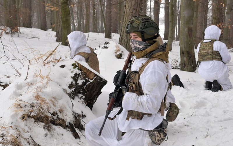 Field training of cadest at Military training area Kamenica nad Cirochou, February 15th 2022