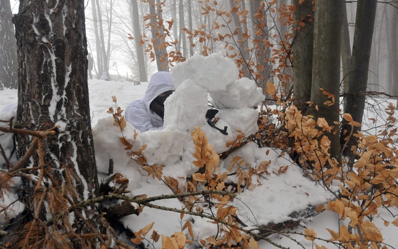 Field training of cadest at Military training area Kamenica nad Cirochou, February 15th 2022