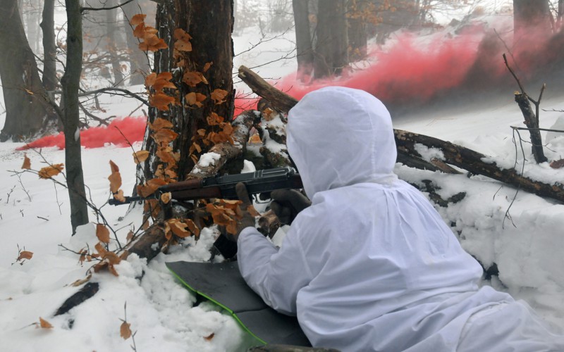 Field training of cadest at Military training area Kamenica nad Cirochou, February 15th 2022