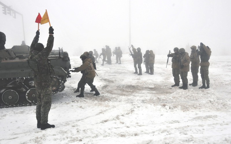Field training of cadest at Military training area Kamenica nad Cirochou, February 15th 2022