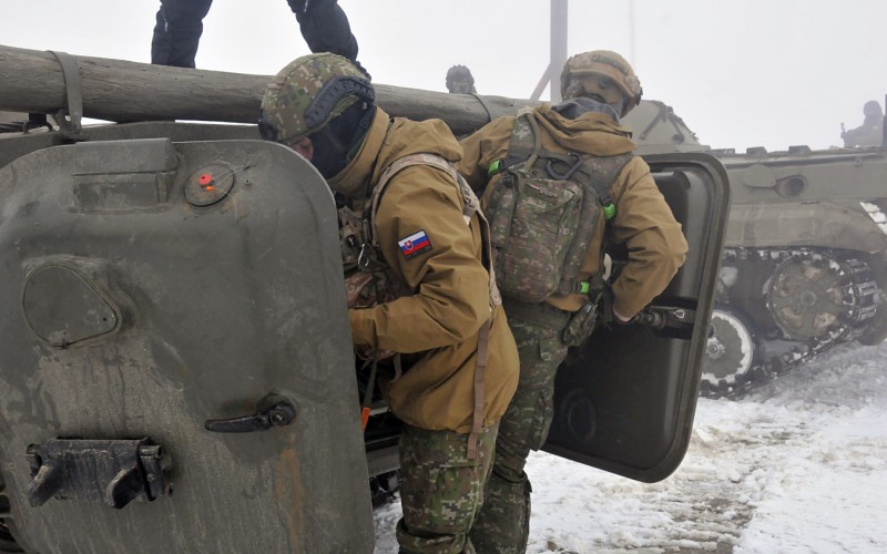 Field training of cadest at Military training area Kamenica nad Cirochou, February 15th 2022