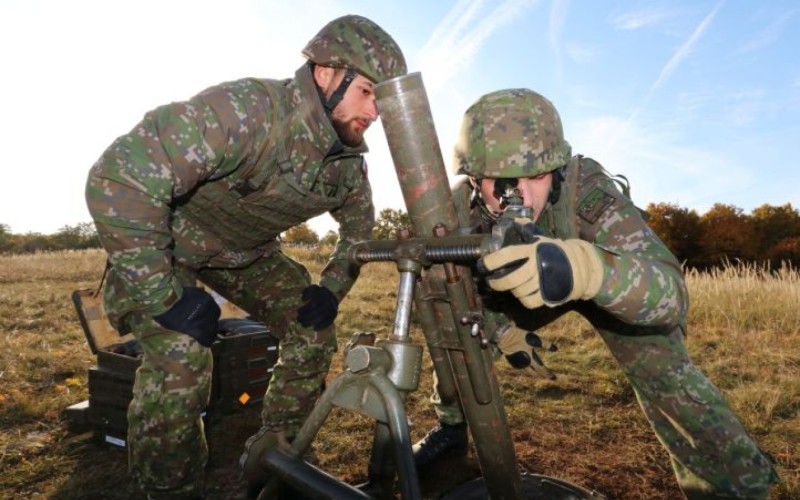 Cadets were shooting from mortars at Military training area Lest, October 26th 2021