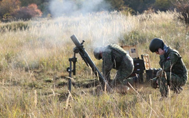 Cadets were shooting from mortars at Military training area Lest, October 26th 2021