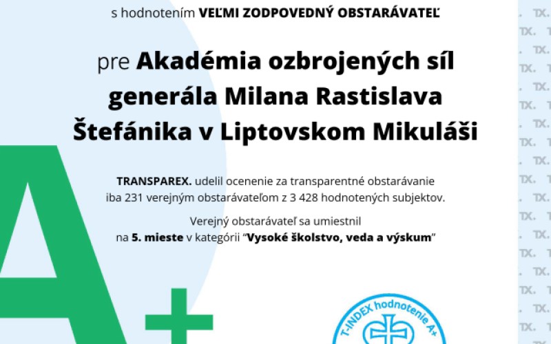 AOS získala ocenenie veľmi zodpovedný obstarávateľ