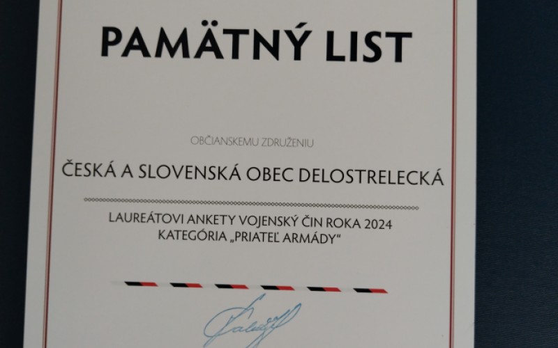 Vojenský čin roka 2025: Ocenenie pre priateľov delostrelectva