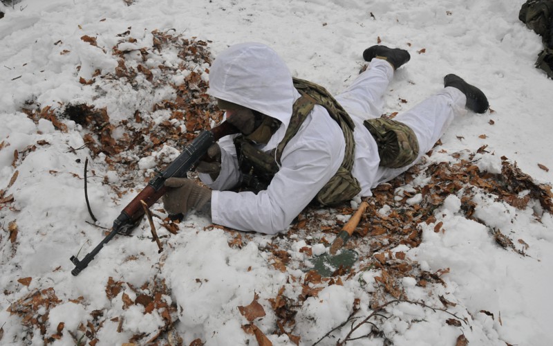 Field training of cadest at Military training area Kamenica nad Cirochou, February 15th 2022