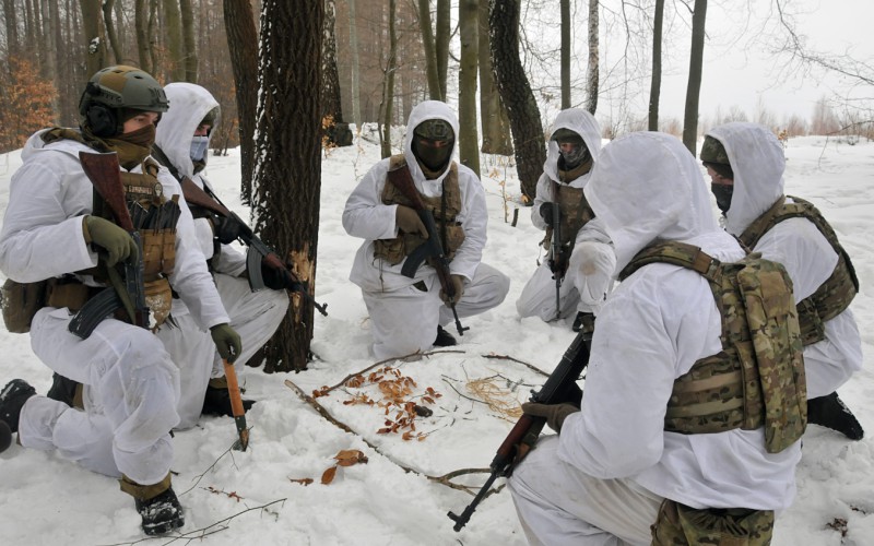 Field training of cadest at Military training area Kamenica nad Cirochou, February 15th 2022