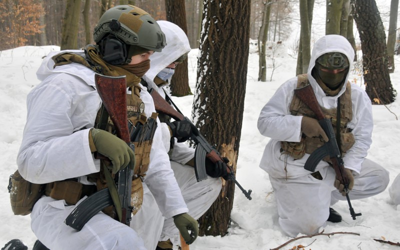 Field training of cadest at Military training area Kamenica nad Cirochou, February 15th 2022