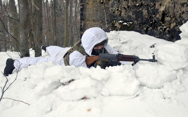 Field training of cadest at Military training area Kamenica nad Cirochou, February 15th 2022