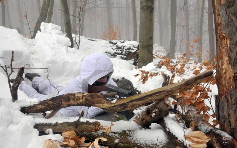 Field training of cadest at Military training area Kamenica nad Cirochou, February 15th 2022