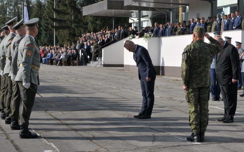 Slávnostný nástup akadémie, nástupisko - 50. výročia vzniku vojenského vysokého školstva na Liptove, 12. 10. 2023