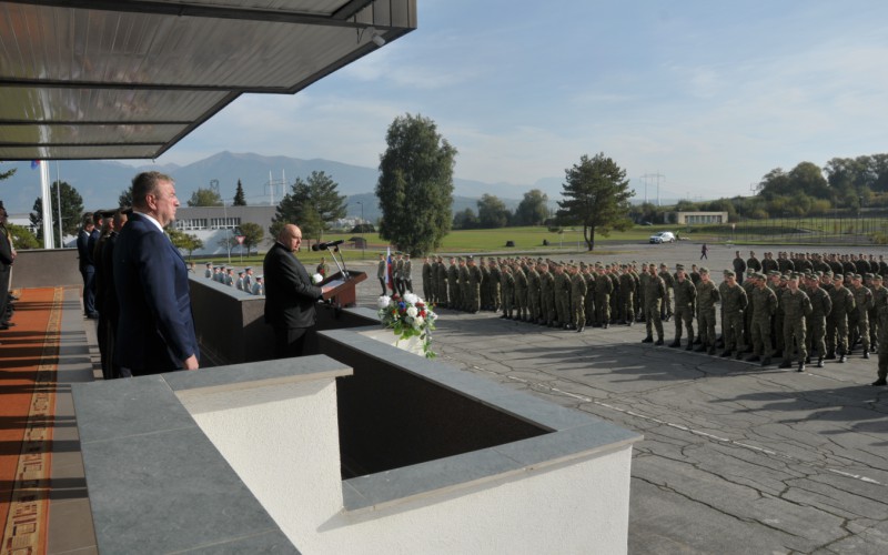 Slávnostný nástup akadémie, nástupisko - 50. výročia vzniku vojenského vysokého školstva na Liptove, 12. 10. 2023