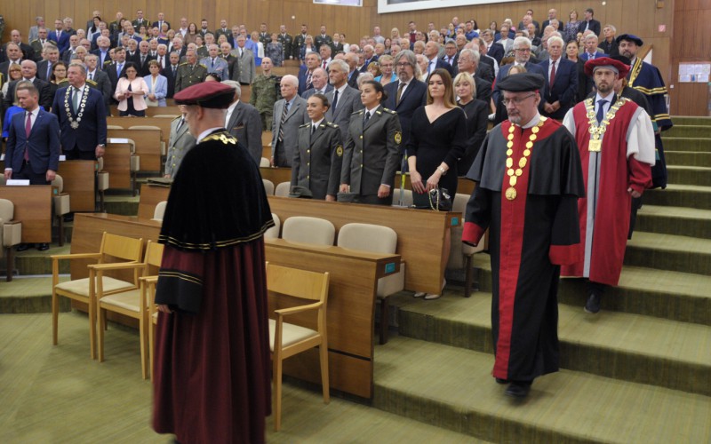 Slávnostný nástup akadémie, aula - 50. výročia vzniku vojenského vysokého školstva na Liptove, 12. 10. 2023