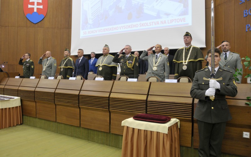 Slávnostný nástup akadémie, aula - 50. výročia vzniku vojenského vysokého školstva na Liptove, 12. 10. 2023