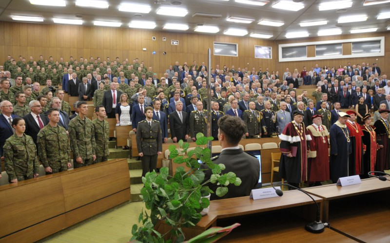 Slávnostný nástup akadémie, aula - 50. výročia vzniku vojenského vysokého školstva na Liptove, 12. 10. 2023
