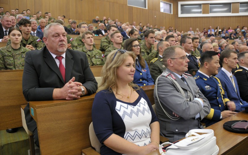 Slávnostný nástup akadémie, aula - 50. výročia vzniku vojenského vysokého školstva na Liptove, 12. 10. 2023
