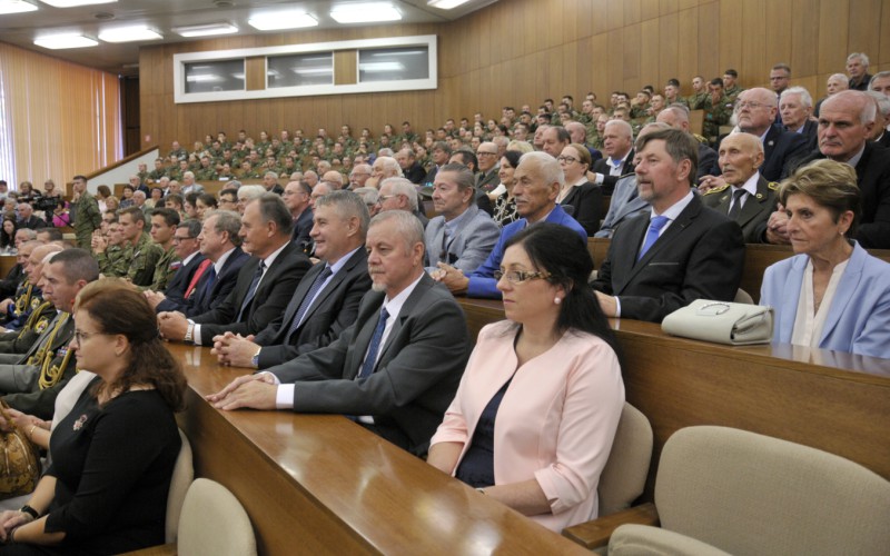 Slávnostný nástup akadémie, aula - 50. výročia vzniku vojenského vysokého školstva na Liptove, 12. 10. 2023