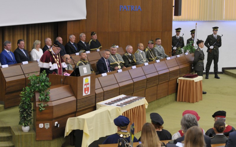 Slávnostný nástup akadémie, aula - 50. výročia vzniku vojenského vysokého školstva na Liptove, 12. 10. 2023