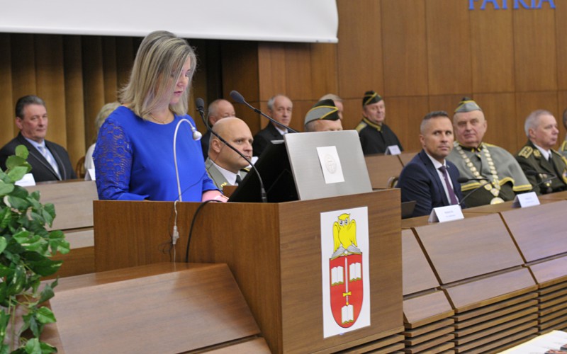 Slávnostný nástup akadémie, aula - 50. výročia vzniku vojenského vysokého školstva na Liptove, 12. 10. 2023