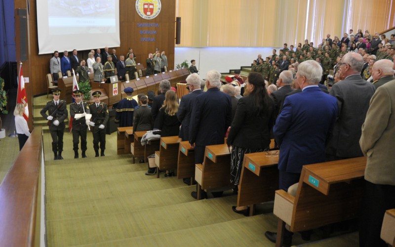 Slávnostný nástup akadémie, aula - 50. výročia vzniku vojenského vysokého školstva na Liptove, 12. 10. 2023