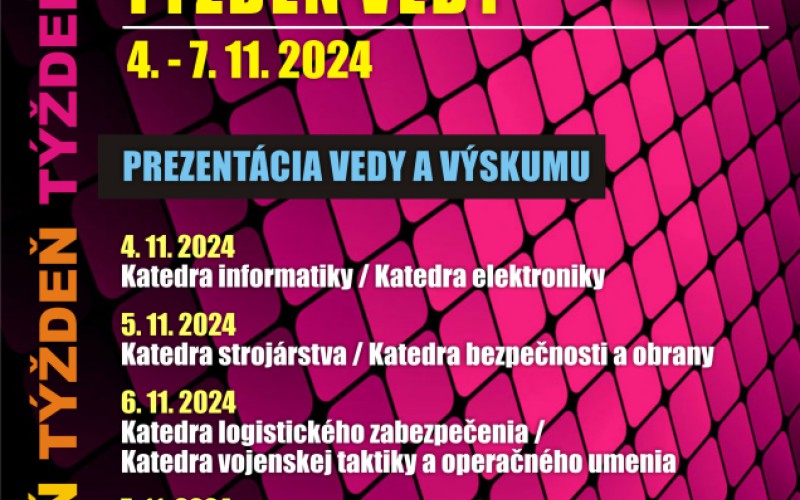 Týždeň vedy 2024, 04. - 07. 11. 2024