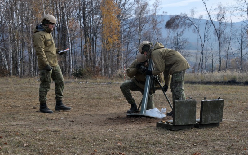 Výcvik kadetov  - Ostré streľby z mínometov vo VVP Kamenica nad Cirochou, 12. 11. 2024