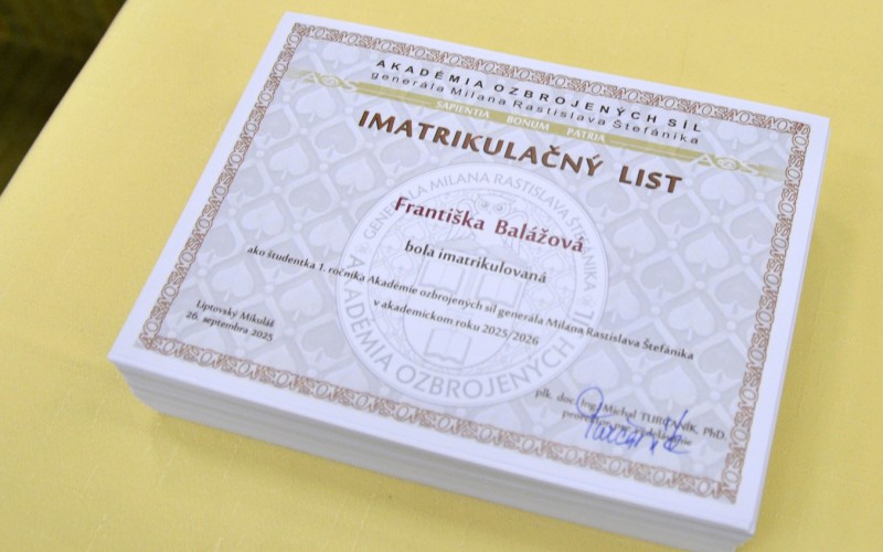 Imatrikulácia študentov 1. ročníka bakalárskeho štúdia, 26. 09. 2025