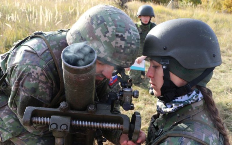 Cadets were shooting from mortars at Military training area Lest, October 26th 2021