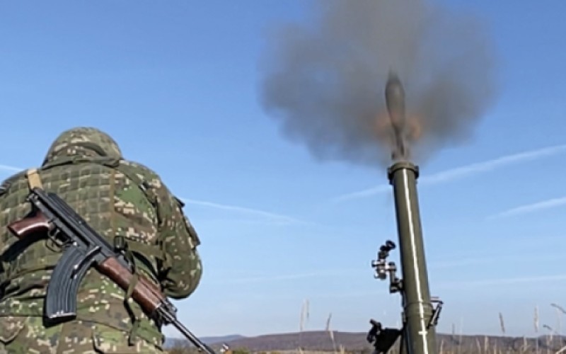 Cadets were shooting from mortars at Military training area Lest, October 26th 2021