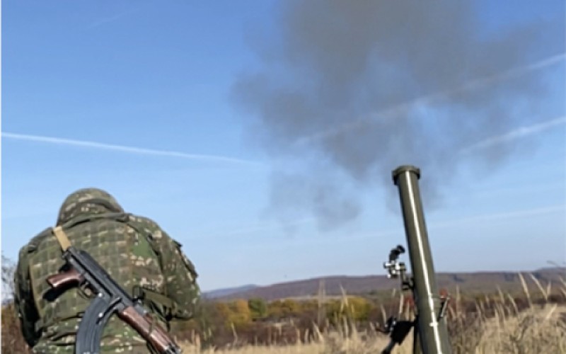 Cadets were shooting from mortars at Military training area Lest, October 26th 2021