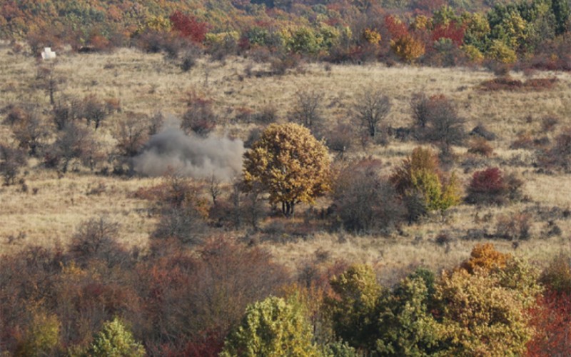 Cadets were shooting from mortars at Military training area Lest, October 26th 2021
