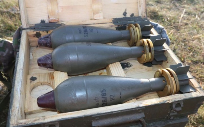 Cadets were shooting from mortars at Military training area Lest, October 26th 2021