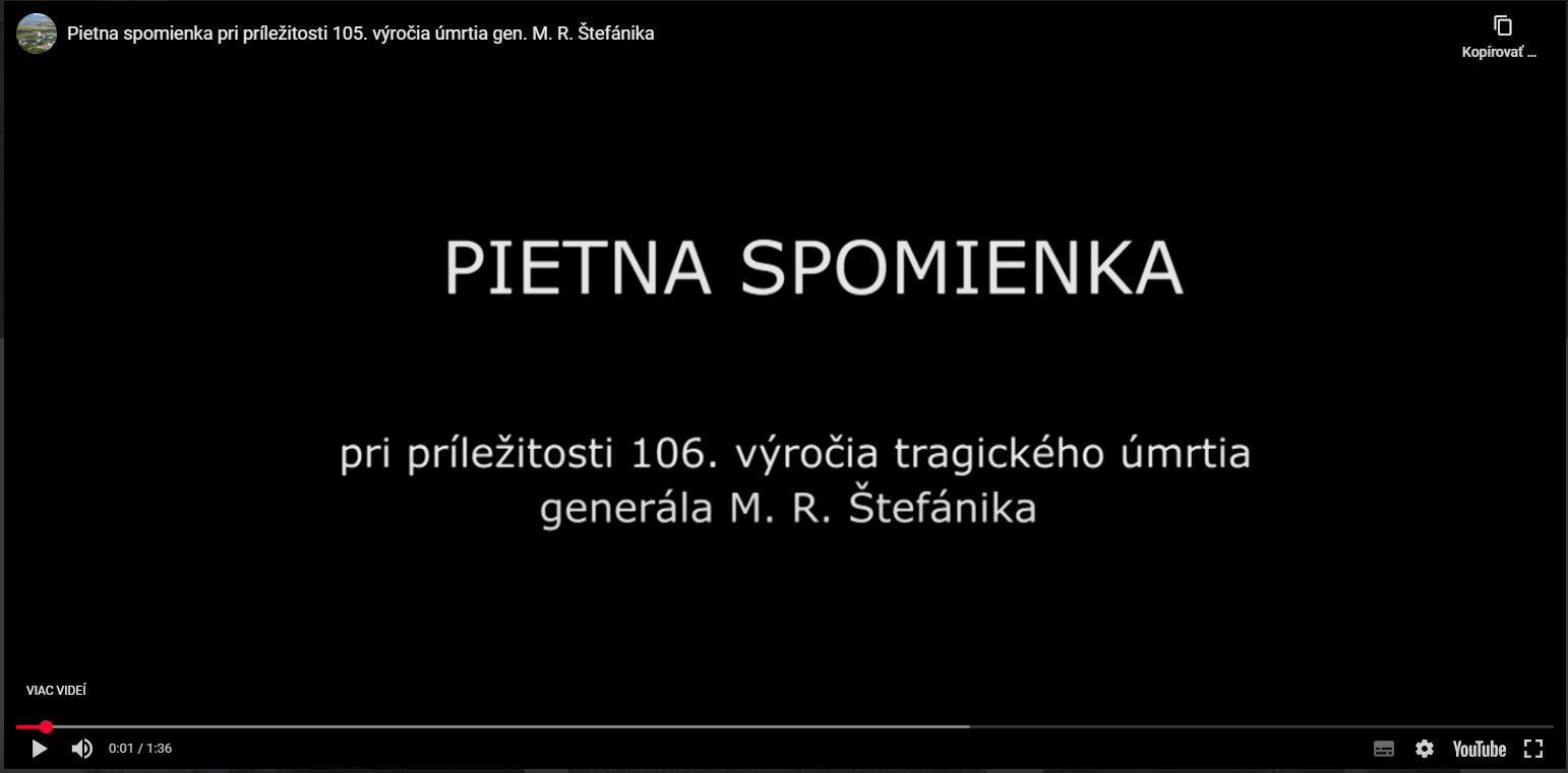 Pietna spomienka pri príležitosti 106. výročia úmrtia gen. M. R. Štefánika, 05. 05. 2025